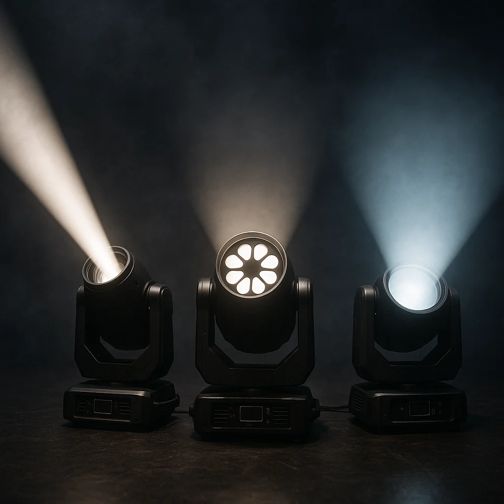 Beam, Spot és Wash lámpák – Mi a különbség közöttük?